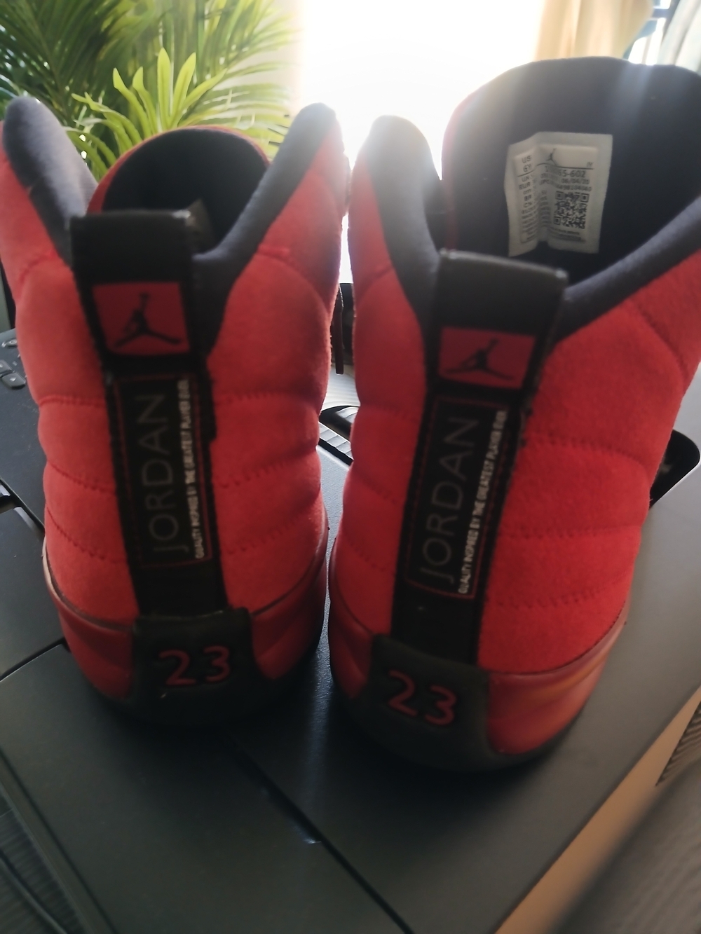 Red and Black Suede Basketball Sneaker - Picture 8 of 9